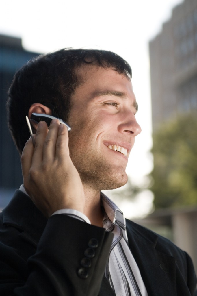 Businessman on a cell phone call